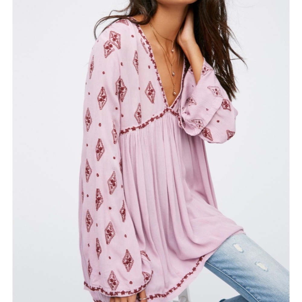Lavender free people shirt dress